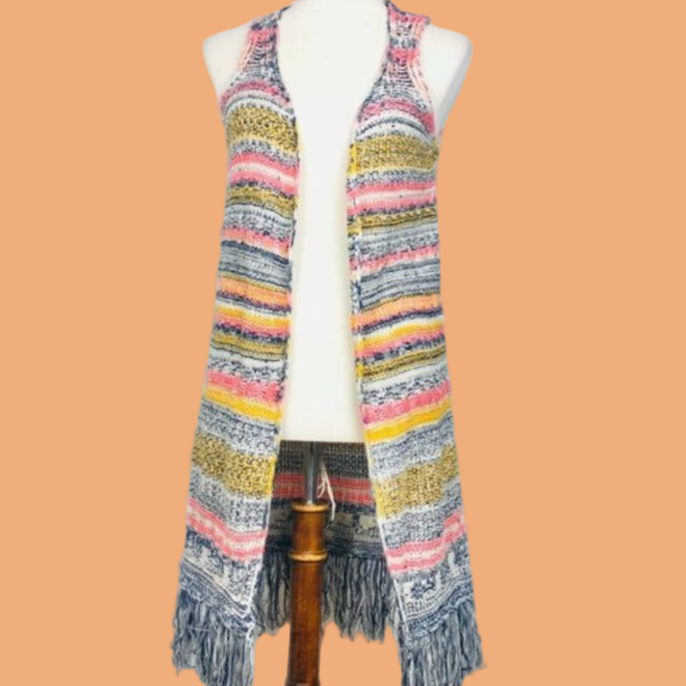 Paper Crane Colorful Knitted Vest - Picture 1 of 11
